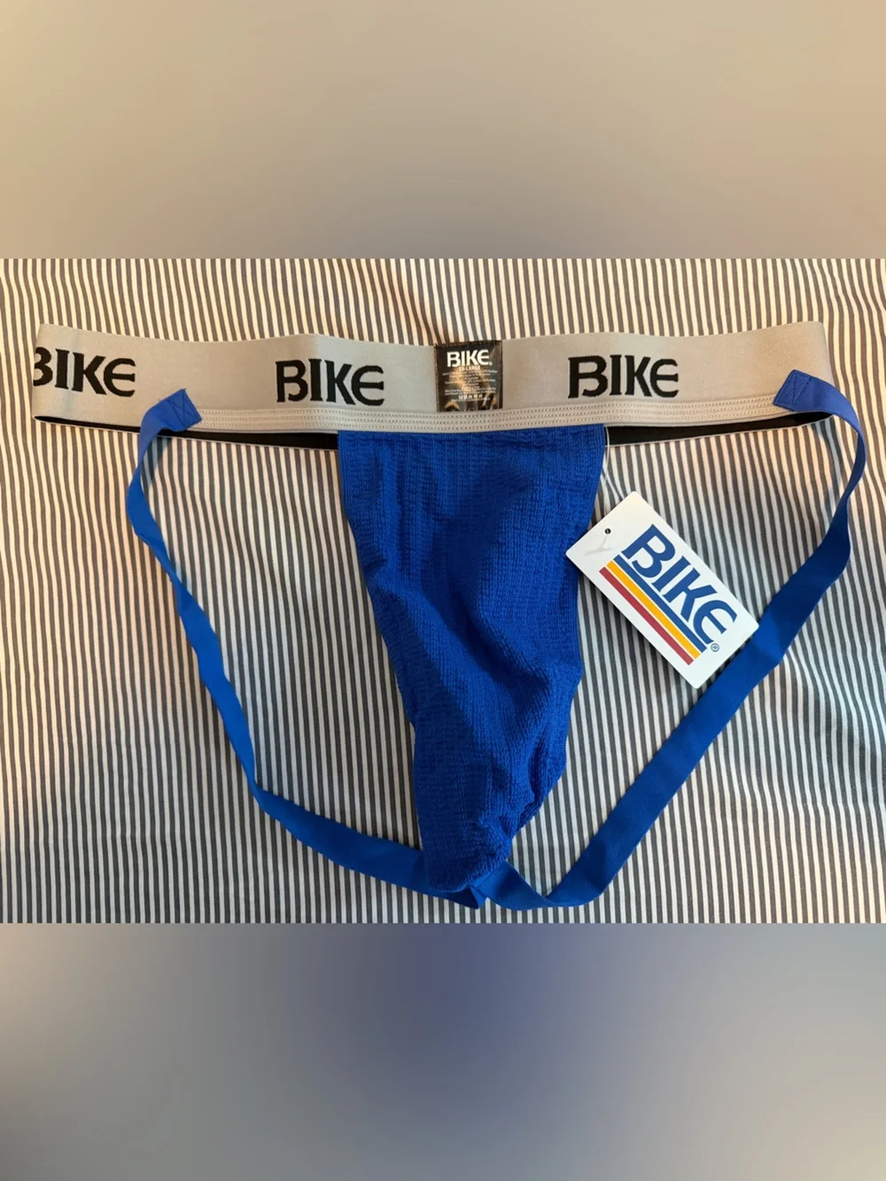 BIKE Men's Royal Blue Jockstrap with Branded Waistband new